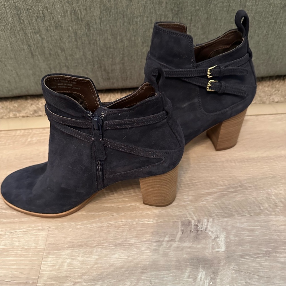 Cole Haan Navy Suede Ankle Booties
